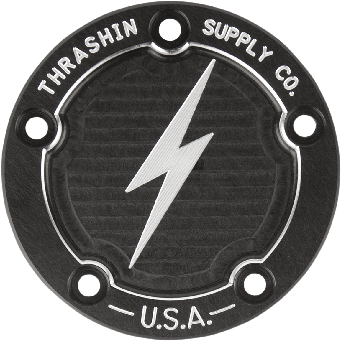 THRASHIN SUPPLY CO. Points Cover - Dished - Black - Twin Cam TSC-3026-4