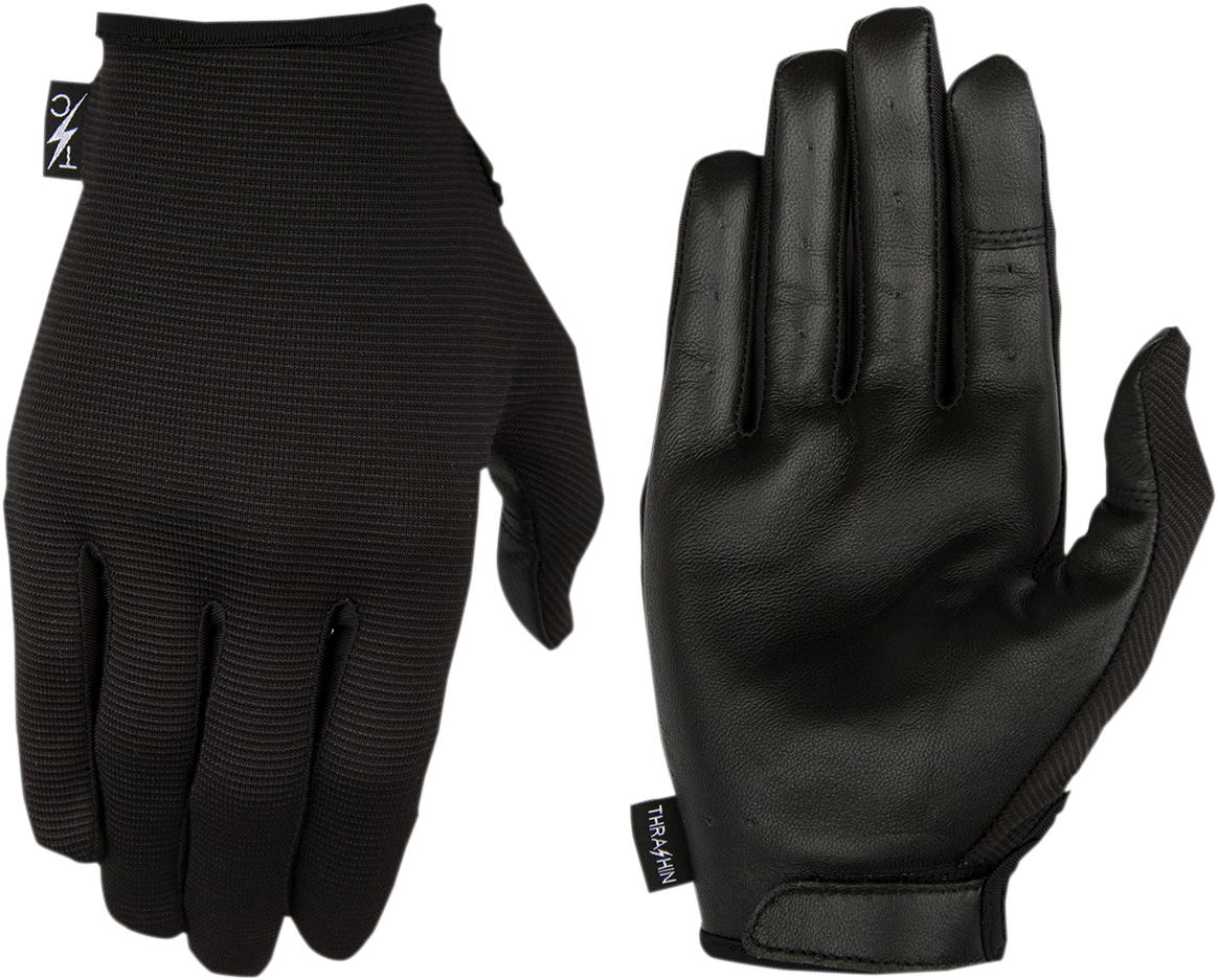 THRASHIN SUPPLY CO. Stealth Leather Palm Gloves - Black - Large