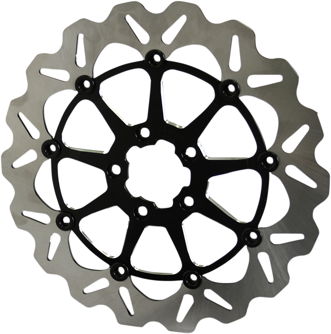 GBRAKES Oversize Wave® Two Piece (Floating)Brake Rotor - Front - Machined Black - 318 mm / 12-1/2"