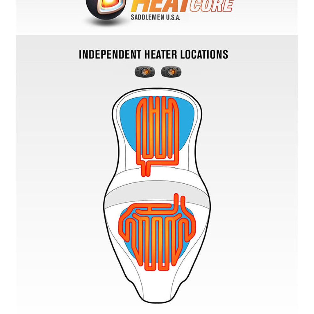 SADDLEMEN Heated Roadsofa™ Seat - Carbon Fiber - w/ Backrest - Touring '97-'07