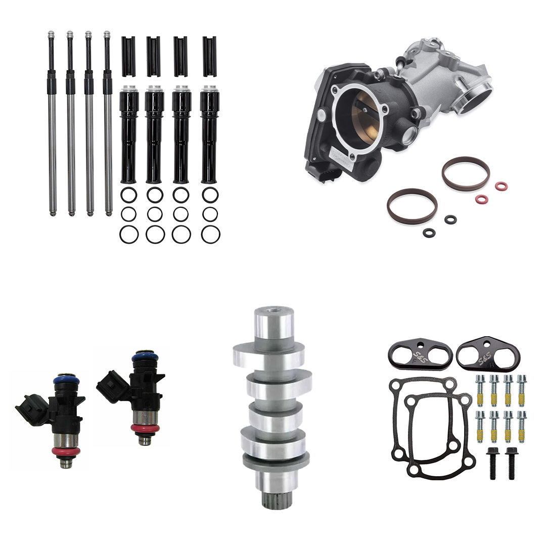 Harley Davidson Performance Kit Black Pushrod Covers 64mm Aluminum Intake with Star 30/30 Cam 2023 Gen1 M8 Bagger + Softail 107CI 114CI