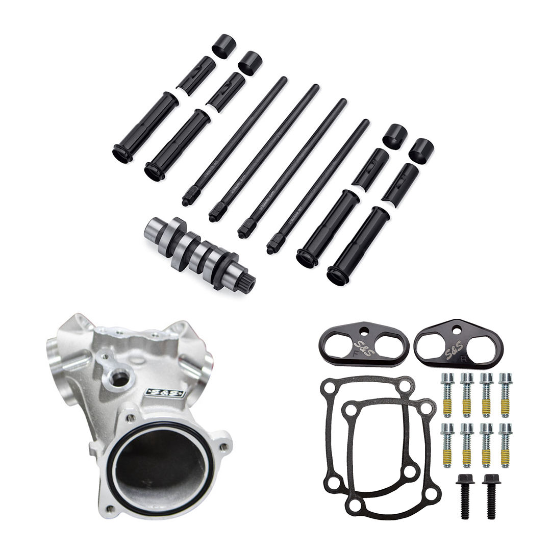 Harley Davidson Performance Kit Black Pushrod Covers 55mm Aluminum Intake with SE 462 Cam 2023 Gen1 M8 107CI