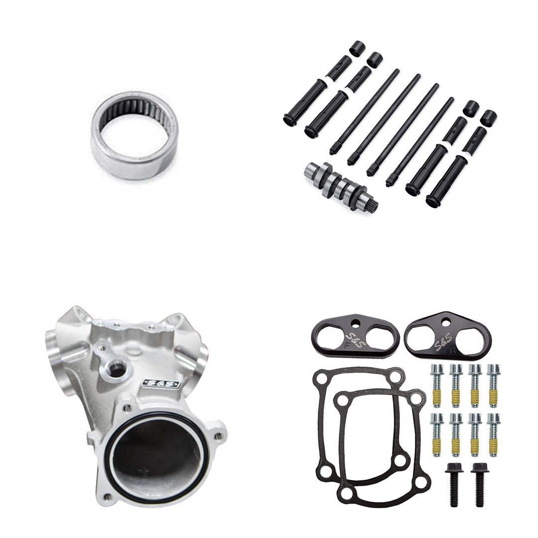 Harley Davidson Performance Kit Black Pushrod Covers 55mm Aluminum Intake with SE 462 Cam & Cam Bearing 2017-2022 Gen1 M8 107CI