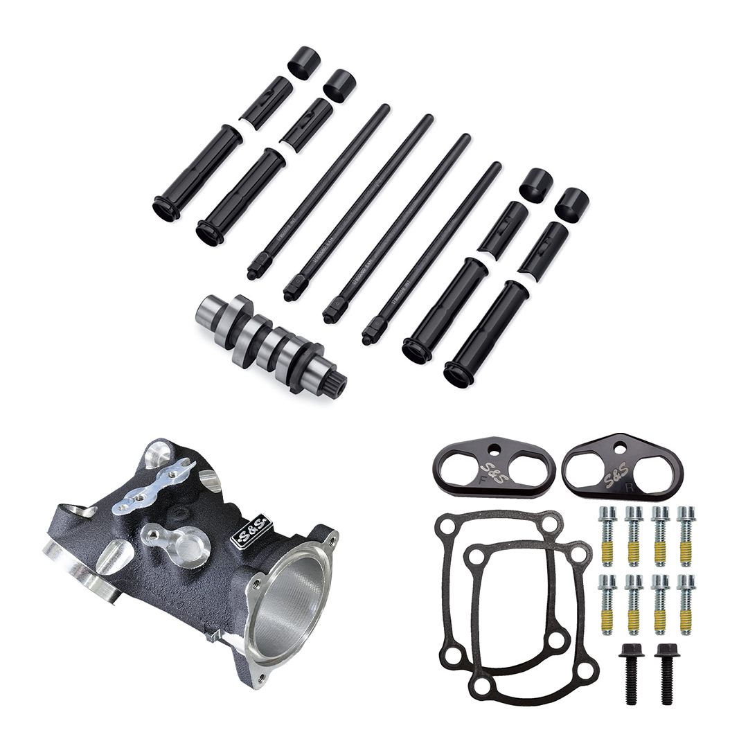 Harley Davidson Performance Kit Black Pushrod Covers 55mm Ported Intake with SE 462 Cam 2023 Gen1 M8 107CI