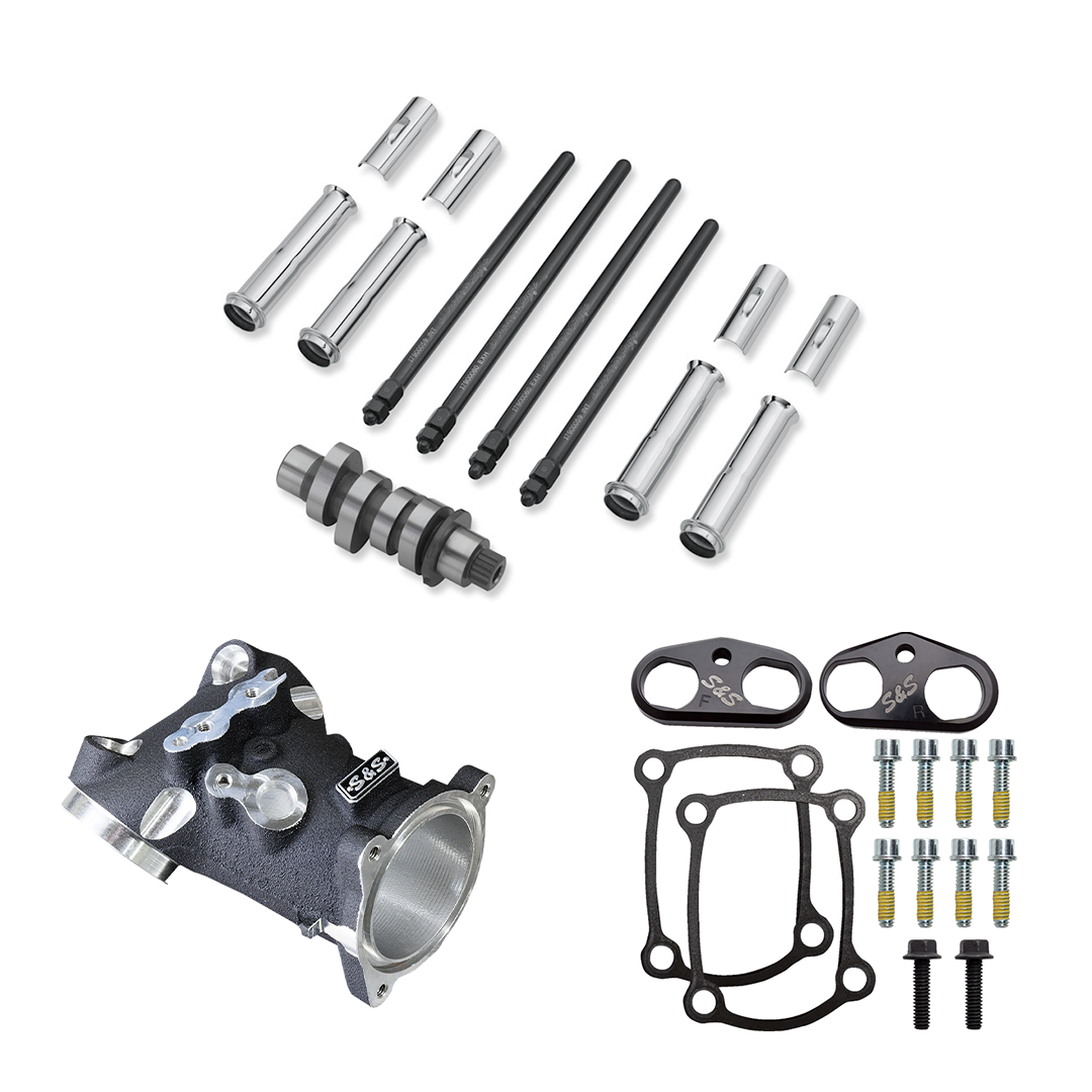 Harley Davidson Performance Kit Chrome Pushrod Covers 55mm Ported Intake with SE 462 Cam 2023 Gen1 M8 107CI
