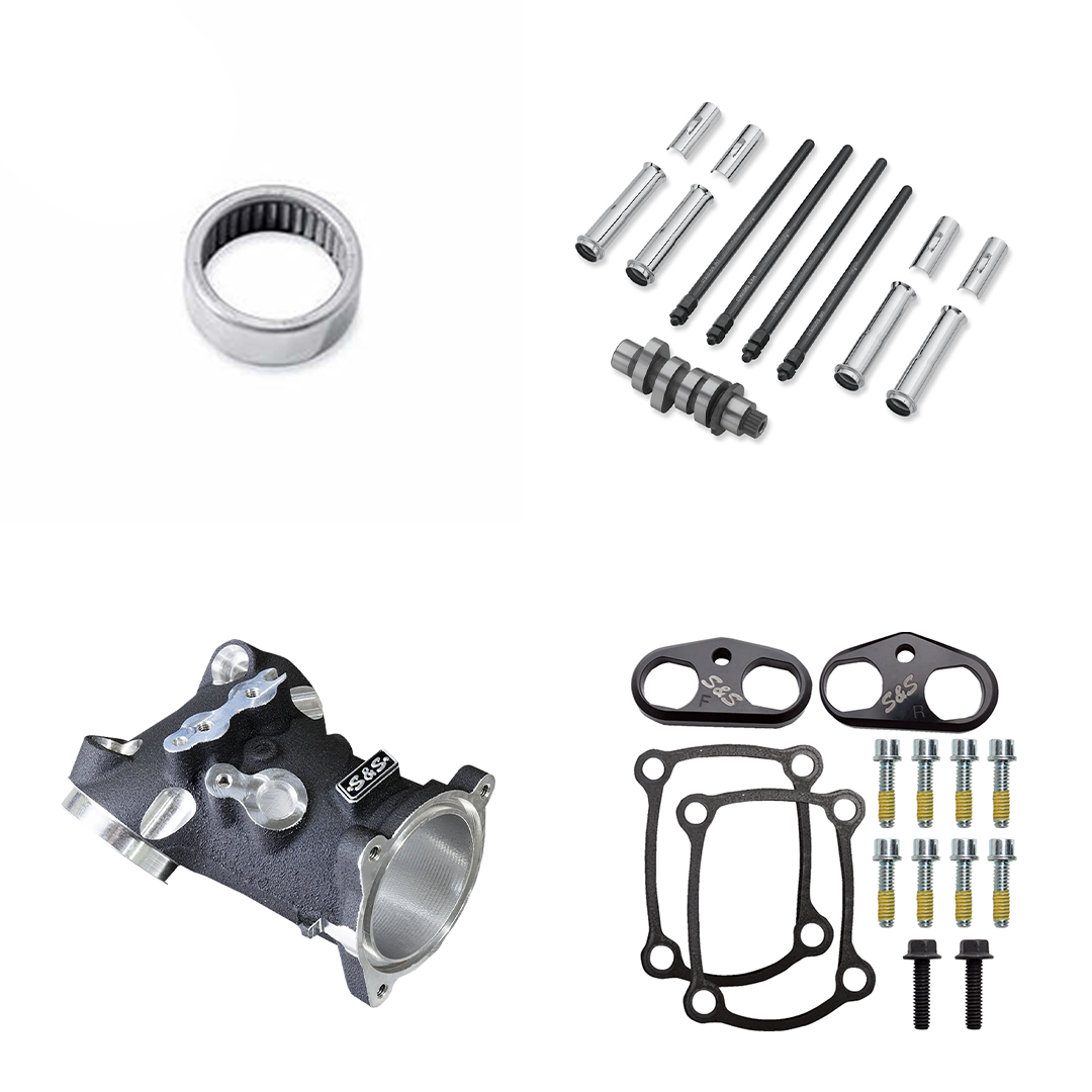 Harley Davidson Performance Kit Chrome Pushrod Covers 55mm Ported Intake with SE 462 Cam & Cam Bearing 2017-2022 Gen1 M8 107CI