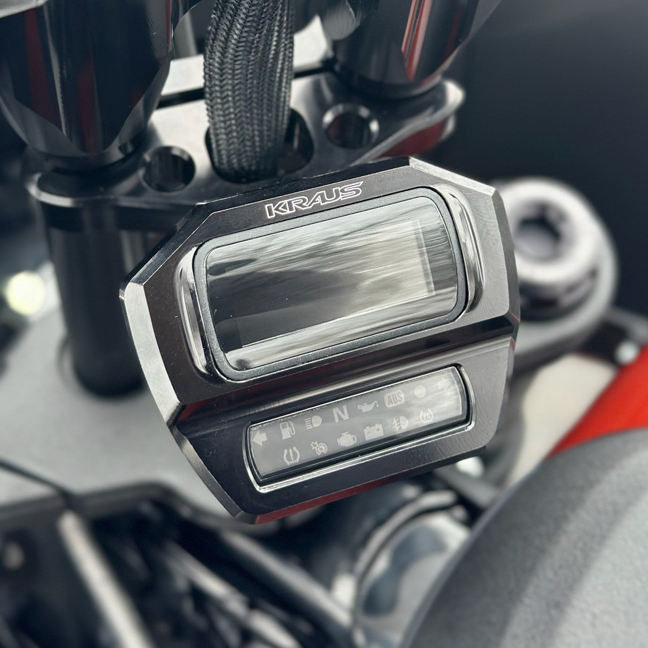 KRAUS MOTO D3 Digital Gauge Bezel - OEM Harley Gauge - Black Anodized