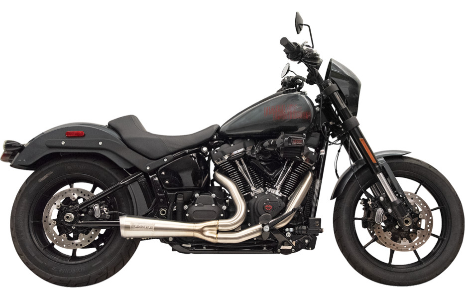 BASSANI XHAUST 2-into-1 The Ripper Exhaust System with Megaphone Muffler - Short - Stainless - M8 Softail 1S75SS