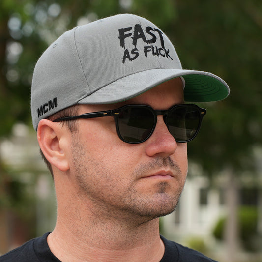 Mickey Cohen Motorsports Fast As Fuck Snap Back Hat Gray