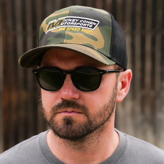 Mickey Cohen Motorsports Support Our Troops Snap Back Hat Camo + Black