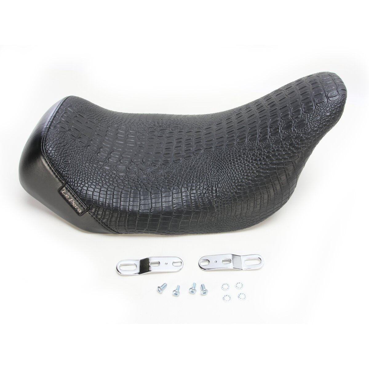 LE PERA Bare Bones Solo Seat - Croc - Black - Touring '08-'23