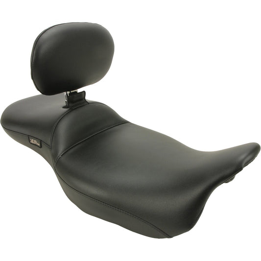 LE PERA Maverick Daddy Long Legs Seat - With Backrest - Black - Smooth - Touring '08-'23