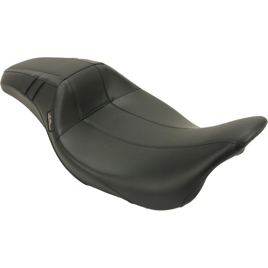 LE PERA Outcast Daddy Long Legs Seat - Full-Length - w/o Backrest - Carbon Fiber Inlay - Black - Touring '08-'23