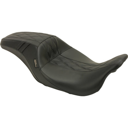 LE PERA Outcast GT-2 Seat - Full-Length - w/o Backrest - Black Double Diamond - Perforated - Touring '08-'23
