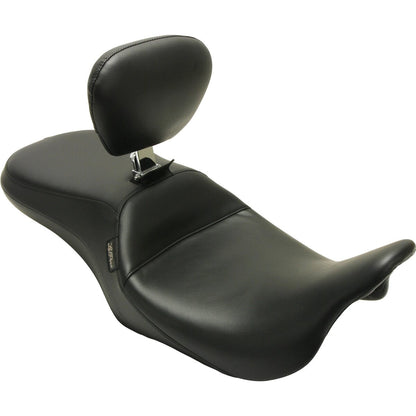 LE PERA Outcast Seat - 2-Up - With Backrest - Smooth - Black - Touring '08-'23