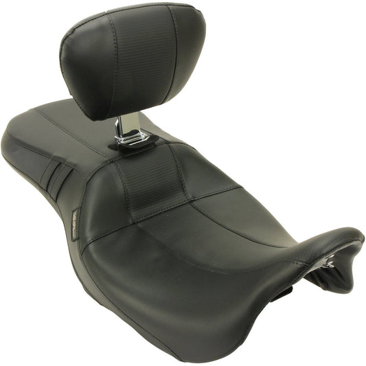LE PERA Outcast GT Seat - 2-Up - With Backrest - Black Carbon Fiber - Touring '08-'23