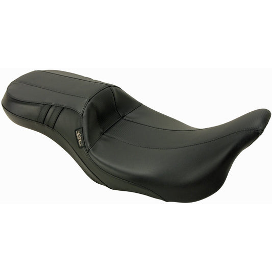 LE PERA Outcast Daddy Long Legs Seat - 2-Up - w/o Backrest - Carbon Fiber Inlay - Black - Touring '08-'23