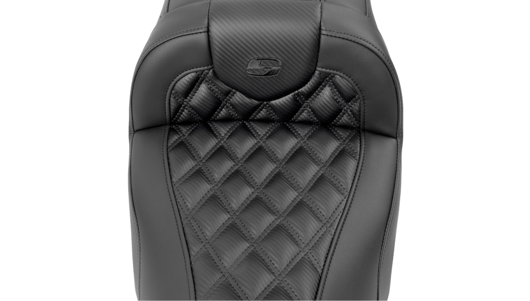 SADDLEMEN RoadSofa™ Seat - without Backrest - Carbon Fiber - Lattice Stitch - Touring '23.5-'25