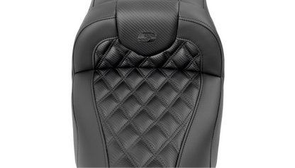 SADDLEMEN RoadSofa™ Seat - without Backrest - Carbon Fiber - Lattice Stitch - Touring '23.5-'25