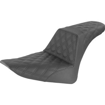 SADDLEMEN Step-Up Seat - Full Lattice Stitch - Black - Softail '12-'17
