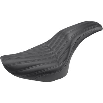 SADDLEMEN Knuckle 2-Up Seat - Ribbed - Black - Softail '06-'17