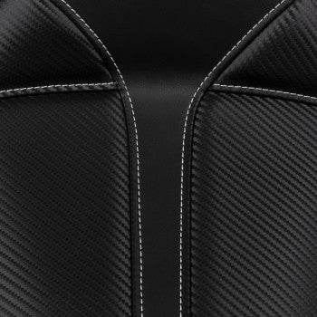 SADDLEMEN Dominator Solo Seat - w/o Backrest- Black Carbon Fiber w/ Gray Stitching - Dyna '96-'03