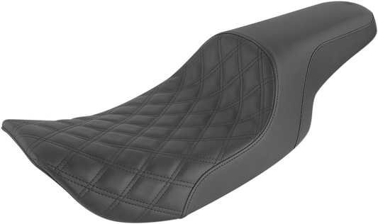 SADDLEMEN Profiler™ Seat - Front Lattice/Rear Smooth - Black - Touring '97-'07