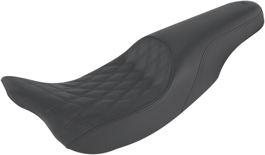 SADDLEMEN Profiler Seat - Front Lattice/Rear Smooth - Black - Touring '08-'24