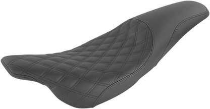SADDLEMEN Profiler™ Seat - Front Lattice/Rear Smooth - Black - Touring '97-'07