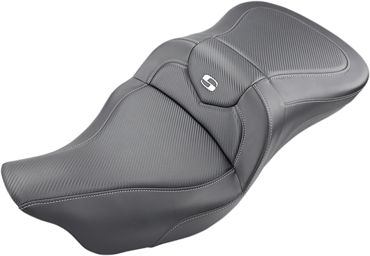 SADDLEMEN Roadsofa* Seat - Carbon Fiber - without Backrest - Black - '09-'25 TRI GLIDE, ULTRA CLASSIC, LIMITED