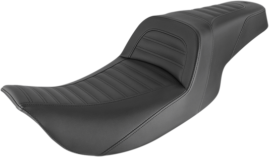SADDLEMEN Slim Roll & Pleat Seat - Black - Touring '97-'07