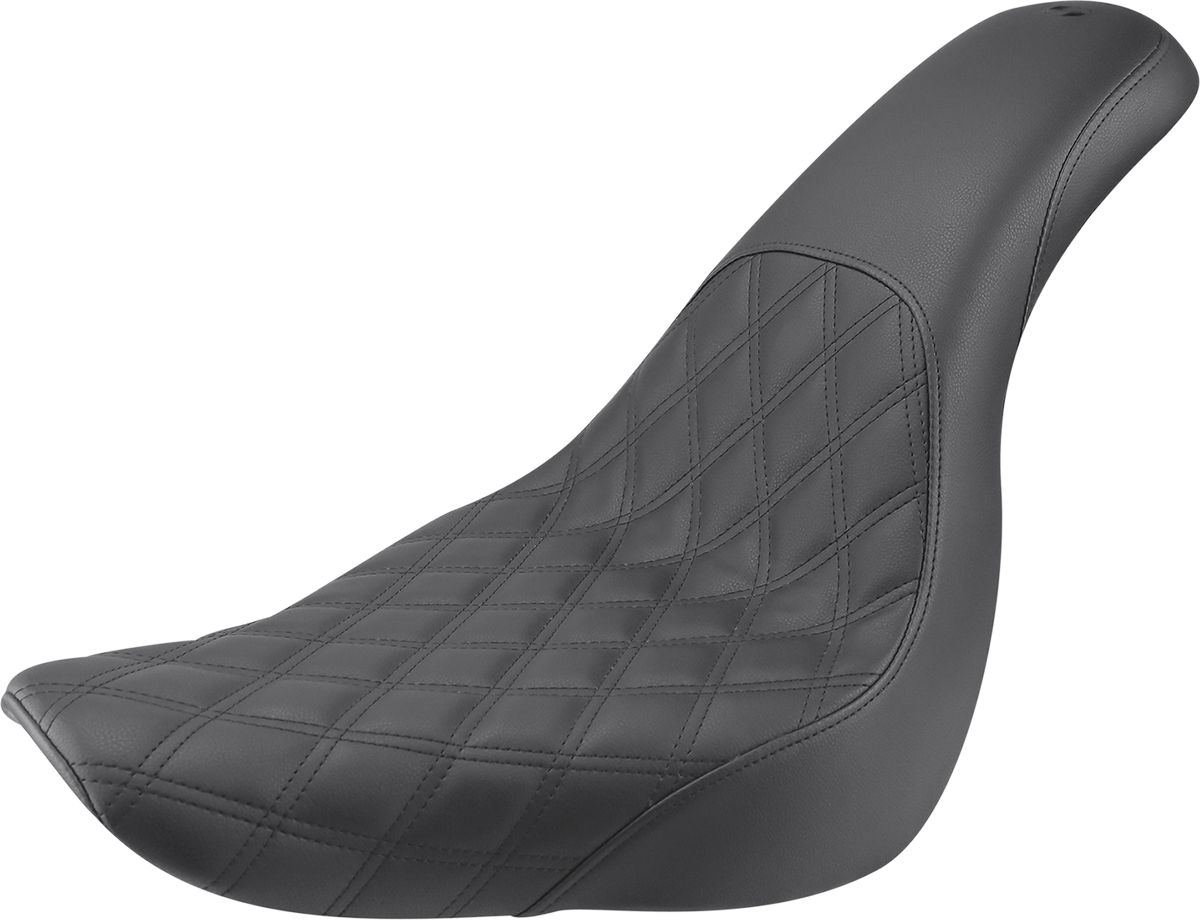 SADDLEMEN Profiler Seat - Front Lattice/Rear Smooth - Black - Softail '18-'24