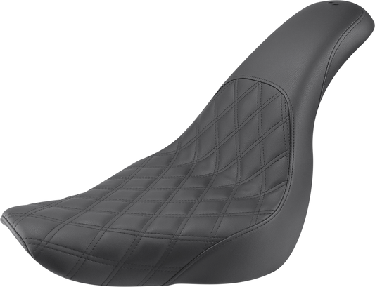 SADDLEMEN Profiler Seat - Front Lattice/Rear Smooth - Black - Softail '18-'24
