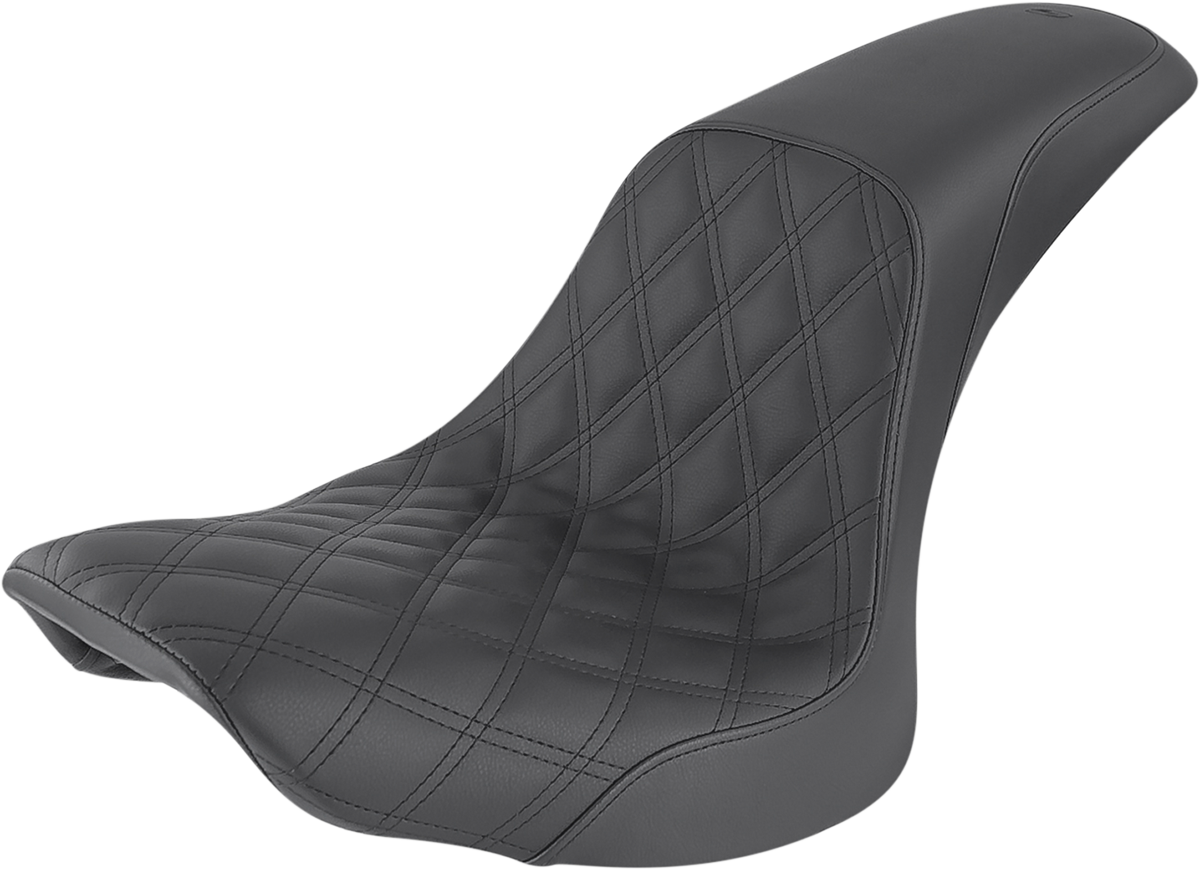 SADDLEMEN Profiler™ Seat - Front Lattice/Rear Smooth - Black - Softail '06-'17