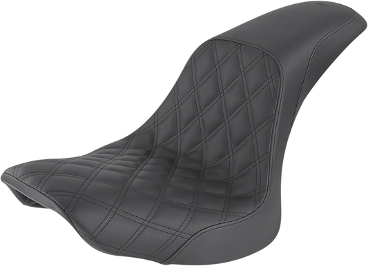 SADDLEMEN Profiler™ Seat - Front Lattice/Rear Smooth - Black - Softail '06-'17