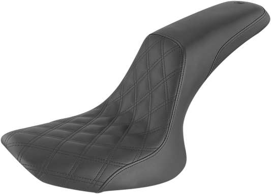 SADDLEMEN Profiler™ Seat - Front Lattice/Rear Smooth - Black - Softail '84-'99