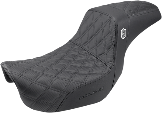 SADDLEMEN Pro Series SDC Performance Seat - w/o Backrest - Lattice Stitch/Lumbar Gripper - Dyna '06-'17