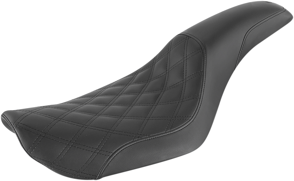 SADDLEMEN Profiler Seat - Front Lattice/Rear Smooth - Black - Dyna '96-'03