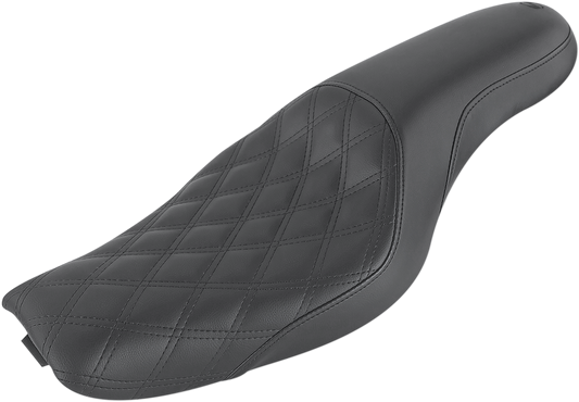 SADDLEMEN Profiler Seat - Front Lattice/Rear Smooth - Black - Sportster '04-'20