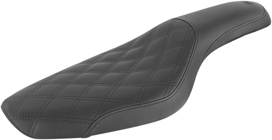 SADDLEMEN Profiler™ Seat - Front Lattice/Rear Smooth - Black - Sportster '79-'03