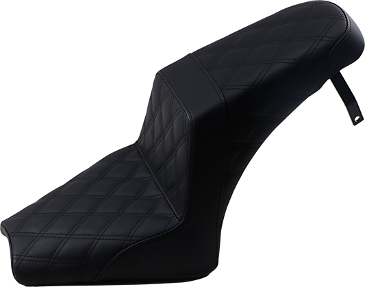 SADDLEMEN Step-Up Seat - Full Lattice Stitch - Black - '18-'22 Indian Scout Bobber