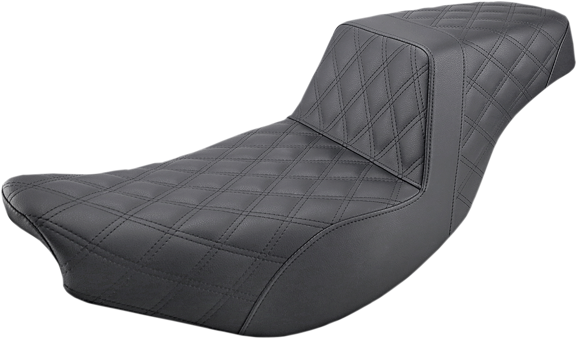 SADDLEMEN Step-Up Seat - Full Lattice Stitch - Black - '14-'21 Indian Models