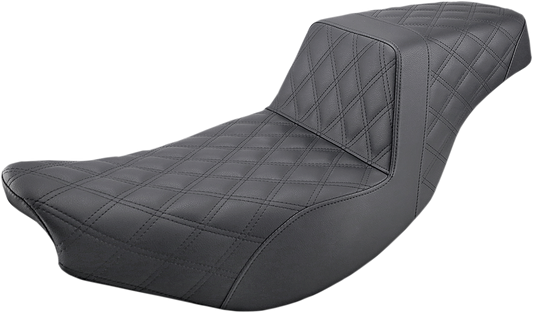 SADDLEMEN Step-Up Seat - Full Lattice Stitch - Black - '14-'21 Indian Models