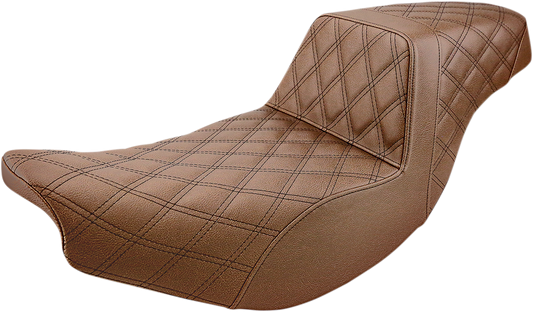 SADDLEMEN Step-Up Seat - Full Lattice Stitch - Brown - '14-'21 Indian Models