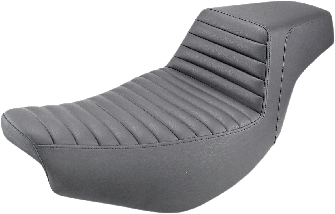 SADDLEMEN Step-Up Seat - Front Tuck-n'-Roll/Rear Smooth - Black - '14-'21 Indian Models