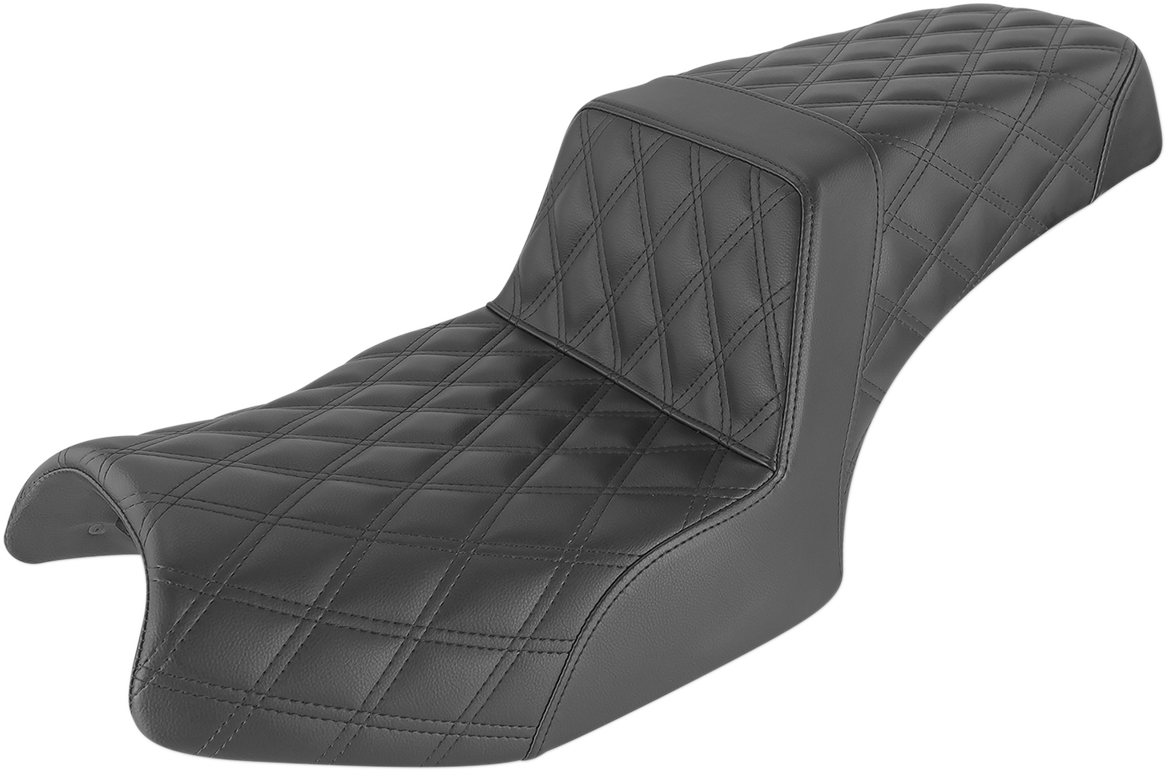 SADDLEMEN Step-Up Seat - Full Lattice Stitch - Black - '20-'22 Indian Challenger