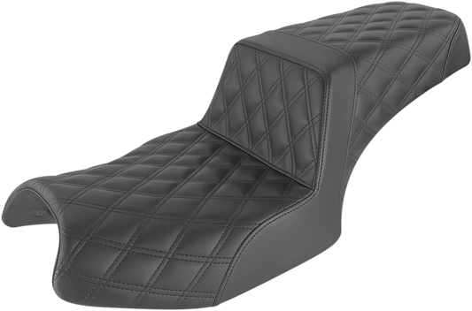 SADDLEMEN Step-Up Seat - Full Lattice Stitch - Black - '20-'22 Indian Challenger