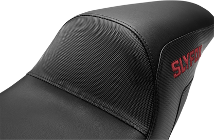 SADDLEMEN SLYFOX Seat - Step Up Pro Series - Burgundy Embroidery - Touring '08-'24