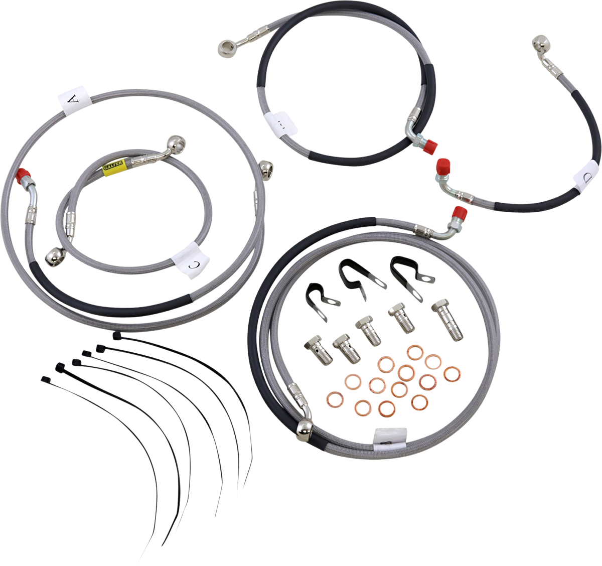 GBRAKES Brake Line Kit - Front / Rear - Stainless Steel - EX650 Ninja 650 ABS '13-'16