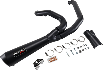 BASSANI XHAUST Short 2:1 Exhaust for FL - Black - 2017-2020 TOURING MODELS